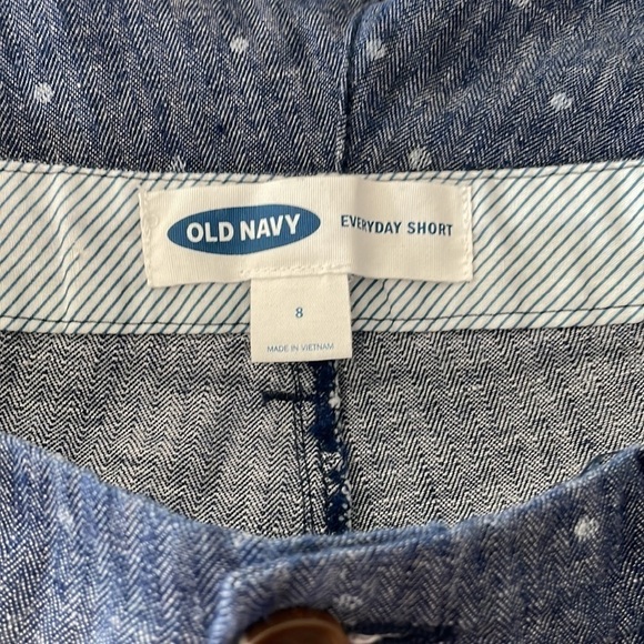 old Navy Linen & Cotton Navy/White Dot Everyday Shorts - Picture 5 of 5